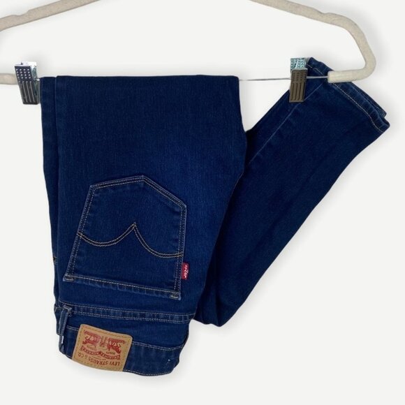 Levis 711 Super Skinny Dark Blue Jeans Indigo Size 25 Stretch Denim‎ High Rise - Picture 5 of 10